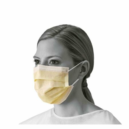 DYNAREX Yellow Isolation Masks with Ear Loop - Glass Free, 50PK 2208